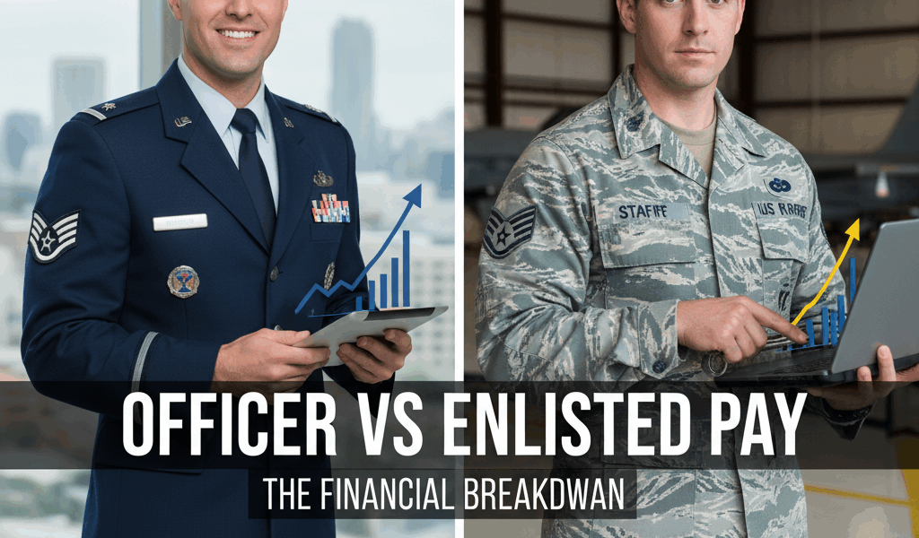 Officer and Enlisted Pay Compared – E-1 to O-10